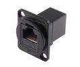 Coupler, Black, Straight, CAT5e, RJ45 Socket - RJ45 Socket